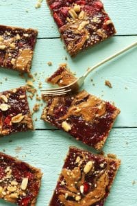 photo of peanut butter strawberry oat bars