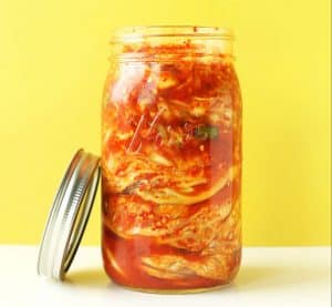 jar of vegan kimchi